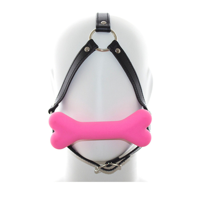 Leerbinding Slave Cosplay Bondage Hood Hoofd Harness Mond Ball Gag