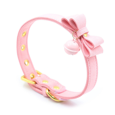 Volwassenen seksspeeltjes Roze hond bel Bowknot Gouden gat Zachte leer pin Buckle nek mouw Zwarte nek mouw kraag