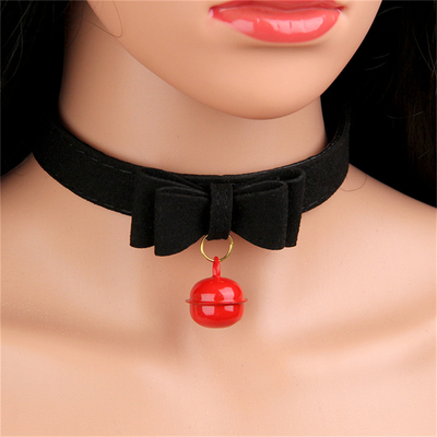 Volwassenen seksspeeltjes Roze hond bel Bowknot Gouden gat Zachte leer pin Buckle nek mouw Zwarte nek mouw kraag