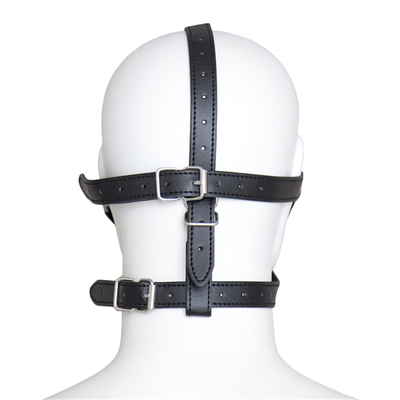 Leer Gag Blindfold Bondage Warm Mond Hollow Zwarte ballen PU leer Blindfold