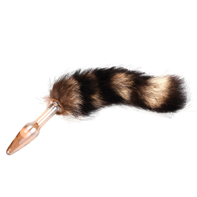Seks Speelgoed Echte Fox Fur Tail Glas Anal Plug Voor Vrouwe Cosplay