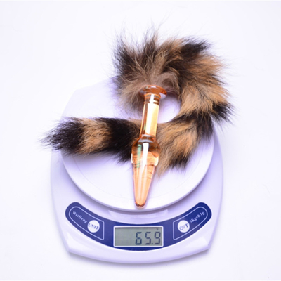 Seks Speelgoed Echte Fox Fur Tail Glas Anal Plug Voor Vrouwe Cosplay