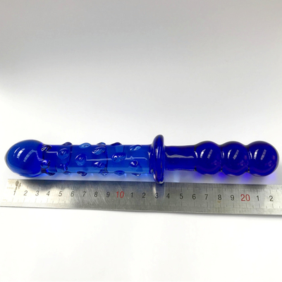 Glas dildo blauwe prostaat massager kristal glas dildo seksspeeltjes voor vrouwen