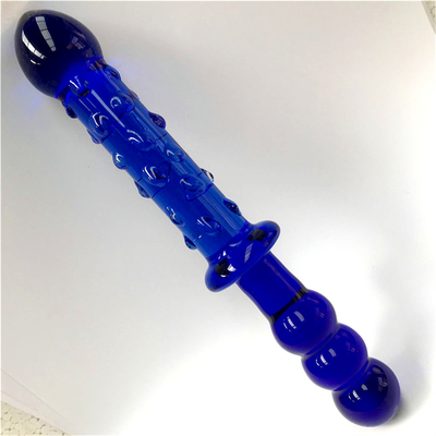Glas dildo blauwe prostaat massager kristal glas dildo seksspeeltjes voor vrouwen