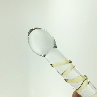Kleurrijke glazen dildo Dubbelkop glazen dildo's Anale kont plug grote pyrex glazen dildo voor vrouwen