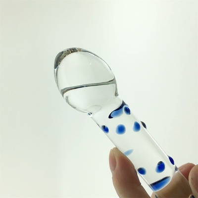 Kleurrijke glazen dildo Dubbelkop glazen dildo's Anale kont plug grote pyrex glazen dildo voor vrouwen