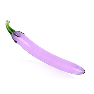 Crystal Penis Anal Butt Plug G-spot Clitorale Masturbatie Aubergine Glas Dildo Voor Vrouwen