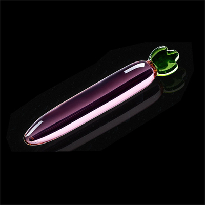 Crystal Penis Anal Butt Plug G-spot Clitorale Masturbatie Aubergine Glas Dildo Voor Vrouwen