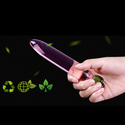 Crystal Penis Anal Butt Plug G-spot Clitorale Masturbatie Aubergine Glas Dildo Voor Vrouwen
