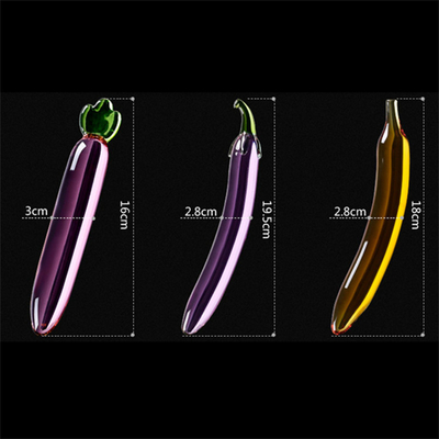 Crystal Penis Anal Butt Plug G-spot Clitorale Masturbatie Aubergine Glas Dildo Voor Vrouwen