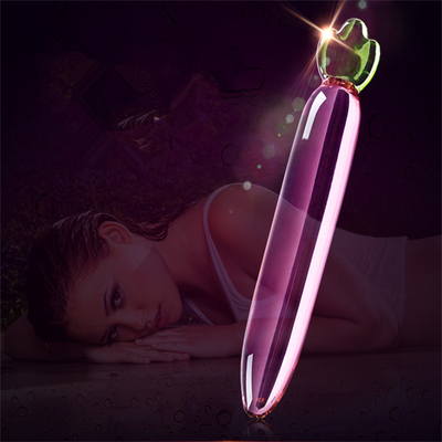 Crystal Penis Anal Butt Plug G-spot Clitorale Masturbatie Aubergine Glas Dildo Voor Vrouwen