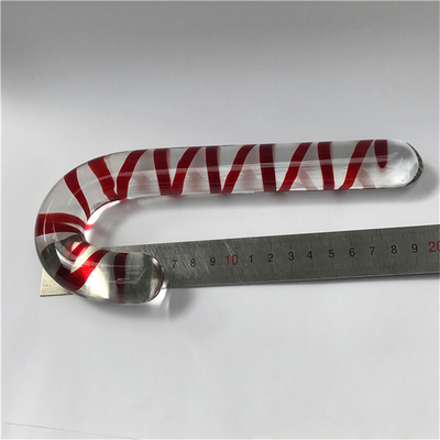 Natuurlijke gebogen paraplu Handle Crystal Dildo Massage Wand Glas penis voor volwassenen Gift