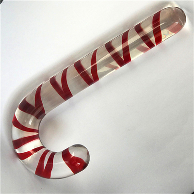 Natuurlijke gebogen paraplu Handle Crystal Dildo Massage Wand Glas penis voor volwassenen Gift