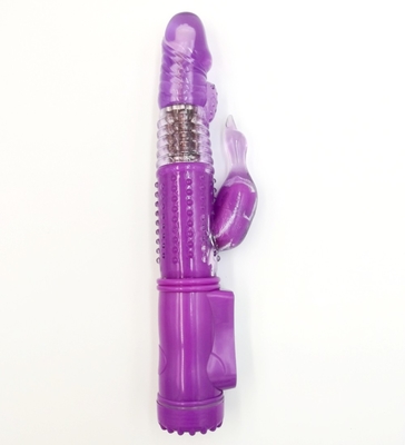 Oplaadbare stuwkracht G-spot dildo dubbele kut konijn seks vagina vibrator voor vrouwen vrouwelijke clitoris seksspeelgoed