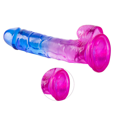 Hot Sale Grote grootte Plastic Goedkope en kleurrijke Dildo TPE Realistische enorme kunstmatige penis voor vrouwen Seks speelgoed penis voor vrouw
