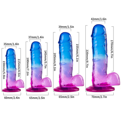 Hot Sale Grote grootte Plastic Goedkope en kleurrijke Dildo TPE Realistische enorme kunstmatige penis voor vrouwen Seks speelgoed penis voor vrouw