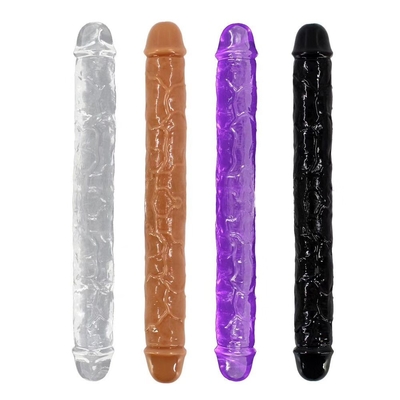 Superzacht TPE TWO-HEADED Dildo Realistisch seksspeeltje Penis Voor Vrouw