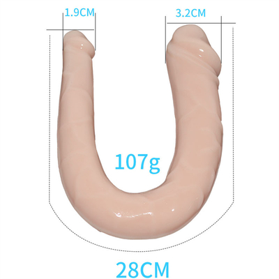 Medische TPE dildo U-vormige dildo dubbelkoppenis voor vrouwen masturbatie