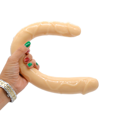Medische TPE dildo U-vormige dildo dubbelkoppenis voor vrouwen masturbatie