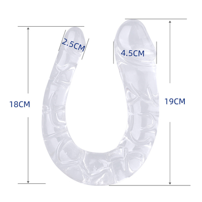 Medische TPE dildo U-vormige dildo dubbelkoppenis voor vrouwen masturbatie