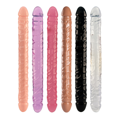 Jellies-realistische dubbele dong volwassen dildo seks speelgoed voor lesbische waterdicht flexibele dildo voor vrouwen vaginale G-spot en een