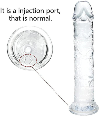 Realistische Jelly Dildo voor beginners, 7 inch Crystal G-Spot Dildos, Flexible Penis Cock met zuigbeker voor Hand Free Pl