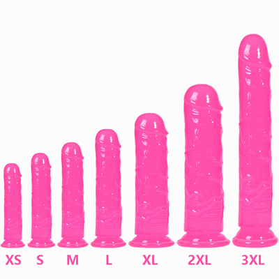 Realistische Jelly Dildo voor beginners, 7 inch Crystal G-Spot Dildos, Flexible Penis Cock met zuigbeker voor Hand Free Pl