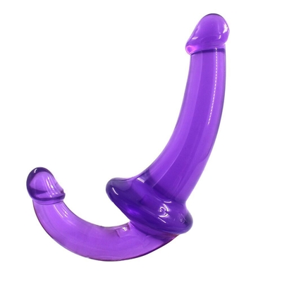 Erotische dubbele punt hoge transparantie TPE penis strapon penis lesbisch seksspeelgoed strapless dildo