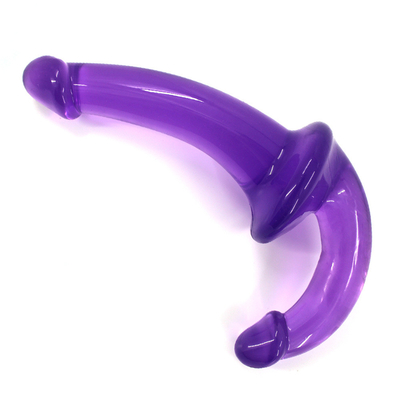 Erotische dubbele punt hoge transparantie TPE penis strapon penis lesbisch seksspeelgoed strapless dildo
