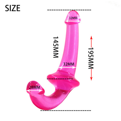 Erotische dubbele punt hoge transparantie TPE penis strapon penis lesbisch seksspeelgoed strapless dildo