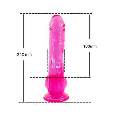 Lichaamsveilige enorme penis met sterke zuigbeker Dildo voor handenloze lul met gebogen staaf en ballen voor vagina