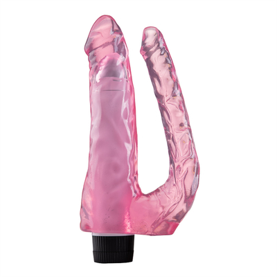 Nieuw aangekomen Vrouwelijk seksspeeltje Vibrating Double Dildo TPE Vibrator Op promotie