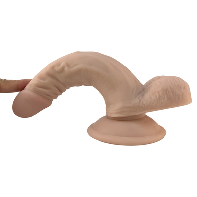 7 inch zachte dubbele laag medisch siliconen super realistische dildo voor vrouwen kleine kunstmatige penis