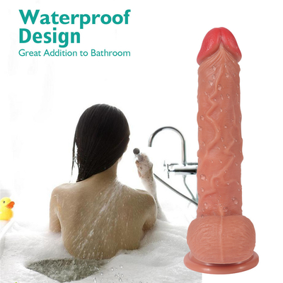 Grote Vloeibare Silicone Penis Dildo Vlees Kleur Dildo Voor Vrouwen Krachtige 9 inch Teleskopische Vibrating Dildo