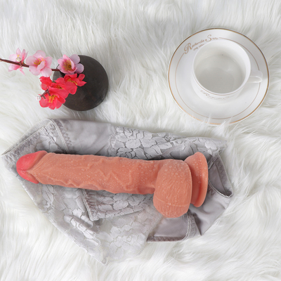 Grote Vloeibare Silicone Penis Dildo Vlees Kleur Dildo Voor Vrouwen Krachtige 9 inch Teleskopische Vibrating Dildo