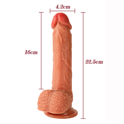 Realistische dildo voor vrouwen met opgeblazen zuigbeker basis Flexible lul met gebogen as en ballen voor vagina G-spot en A