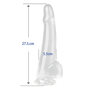 Realistische heldere dildo 8,6 inch transparante kleine glans grote dikke dildo met zuigbeker flexibele Jelly Penis Dong Sex To