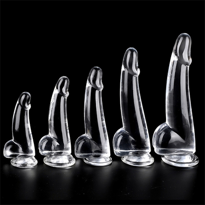 Realistische heldere dildo 8,6 inch transparante kleine glans grote dikke dildo met zuigbeker flexibele Jelly Penis Dong Sex To