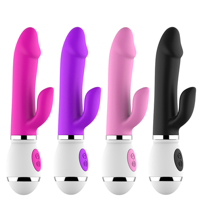 Groothandel USB-oplaad 12 snelheid massage dildo voor vrouwen orgasme masturbatie dubbele vibrator