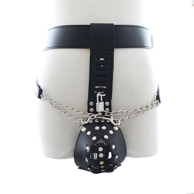 BK-12 leer sexy broek vaste penis ring lul kooi leer kuisheidsgordel voor mannen