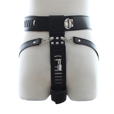 BK-12 leer sexy broek vaste penis ring lul kooi leer kuisheidsgordel voor mannen