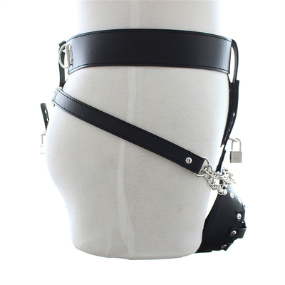 BK-12 leer sexy broek vaste penis ring lul kooi leer kuisheidsgordel voor mannen