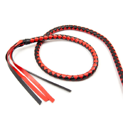 Premium Microfiber Lederen Bull Whip, 1,9m Red Bull Whip, Luxe Geflechte Flogger Paard BDSM Toy Whip
