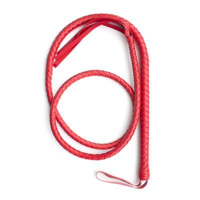 Premium Microfiber Lederen Bull Whip, 1,9m Red Bull Whip, Luxe Geflechte Flogger Paard BDSM Toy Whip