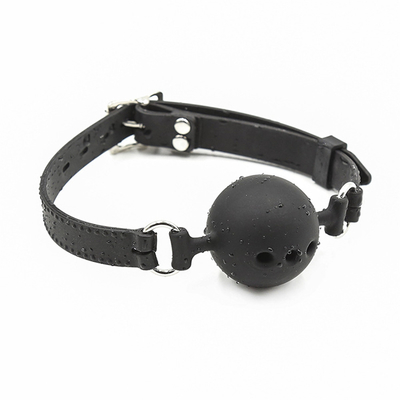 Silicone Ball Gag, ademend mondgap met siliconen riem voor volwassenen