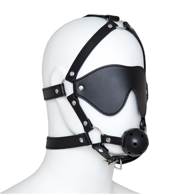 Leerbal Blindfold Hoofddoek Oogmasker Harness Open Mond BDSM Bondage