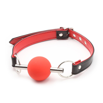 Volwassenen SM Bondage Gear Mond Ball Gag Met PU Leer Gordel Fetish Paar Binders Speelgoed