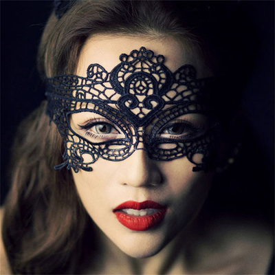 Holle kant oogmasker Bar Night Show Prop Masquerade Ball Zwart Sexy kant masker
