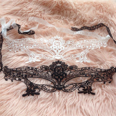 Holle kant oogmasker Bar Night Show Prop Masquerade Ball Zwart Sexy kant masker
