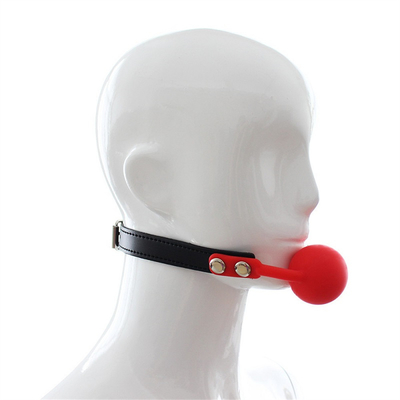 Slot Speelgoed Volwassenen Spelen Fetisch Silicone Mond Gag Ball Pu Leer Bondage Belemmeringen Roze Rood Zwart Kleur